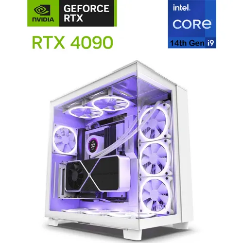 Nzxt H Series H9 Intel Core I9 - 14th Gen Rtx 4090 12gb Elite Edition Atx Mid Tower Gaming Pc