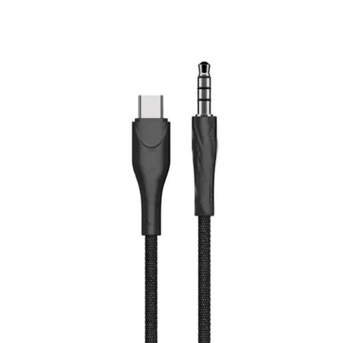 Powero+ Stereo Link Premium Braided Cable 3.5mm To Type-c 1m - Black