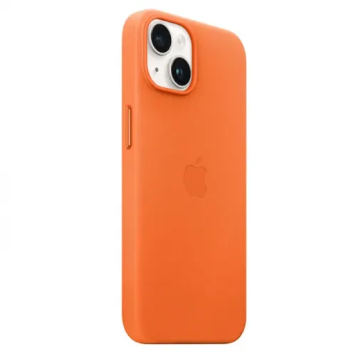 Apple iPhone 14 Leather Case with MagSafe - Orange