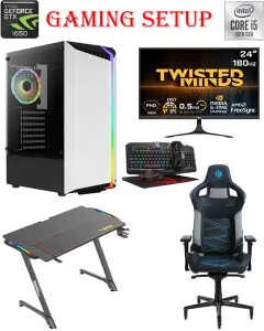 Aerocool Bionic Intel Core I5-10th Gen Gaming Pc With Monitor / Table / Chair / Gaming Kit Bundle Offer