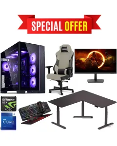 Lian Li O11d Bundle Intel I9 - 13th Gen Gaming Pc With  Gaming Monitor / Desk / Chair / Gaming Kit Bundle