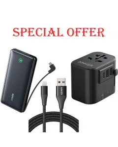 Anker Nano Power Bank With Powerline + Ii With Lightning Connector And Outlet Extender Special Bundle