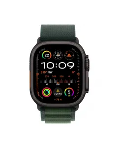 Apple Watch Ultra 2 GPS + Cellular 49mm Black Titanium Case with Dark Green Alpine Loop - Small