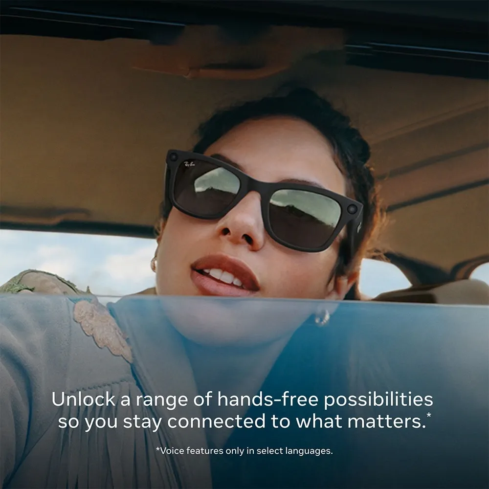 Ray-Ban Meta Wayfarer Glasses Green Lenses Shiny Black AI