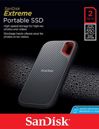 Sandisk EXTREME store portable SSD 2 TB/To