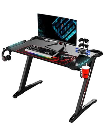 EUREKA ERGONOMIC Z1 S GAMING DESK WITH LED LIGHT BLACK