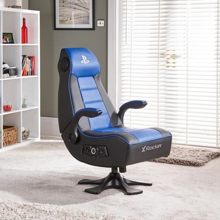 X Rocker Infiniti 2.1 Officially Licensed PlayStation Gaming Chair Blue Black