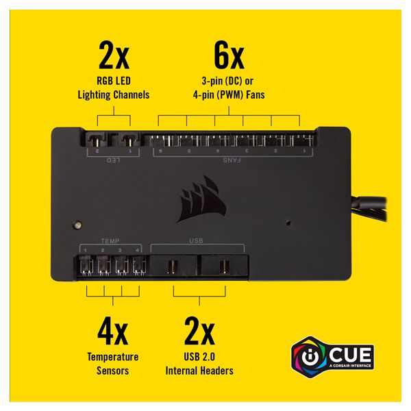 Shop Corsair iCUE Commander PRO Smart RGB Lighting and Fan