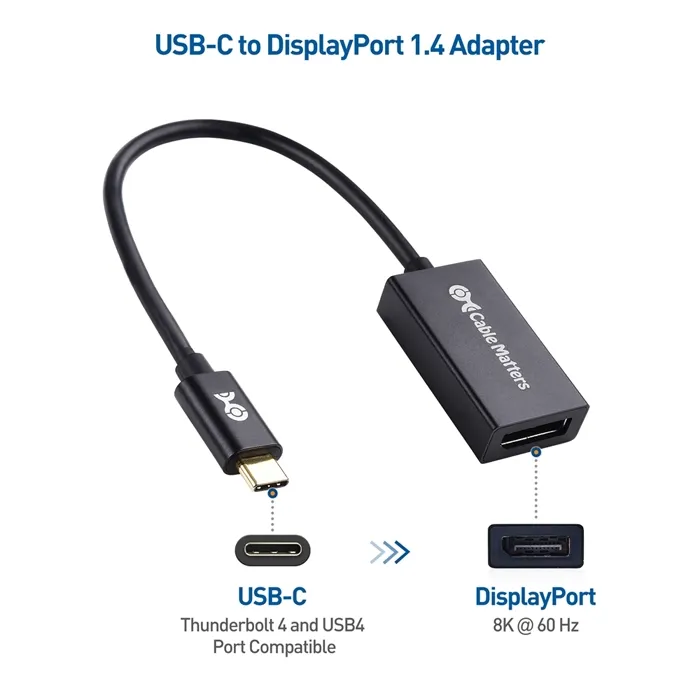 Cable Matters Usb-c To Displayport Adapter 8k Ready