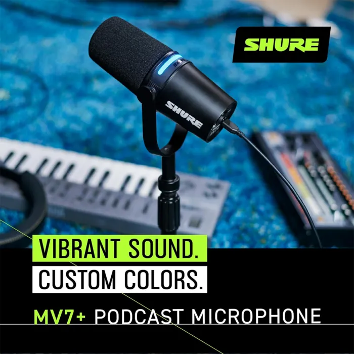 【美品】SHURE MV7+ PODCAST MICROPHONE Amazon.com: Shure MV7+ Podcast Dynamic Microphone with Stand