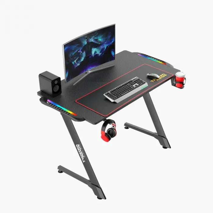 ディズニープリンセスのベビーグッズも大集合 Shaped Z Minds Twisted Gaming Rgb - Texture Fiber Carbon Desk ロッド