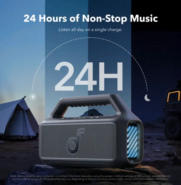 مكبر صوت ANKER SOUNDCORE BOOM 2 المحمول بتقنية البلوتوث للبيس اللون الأسود