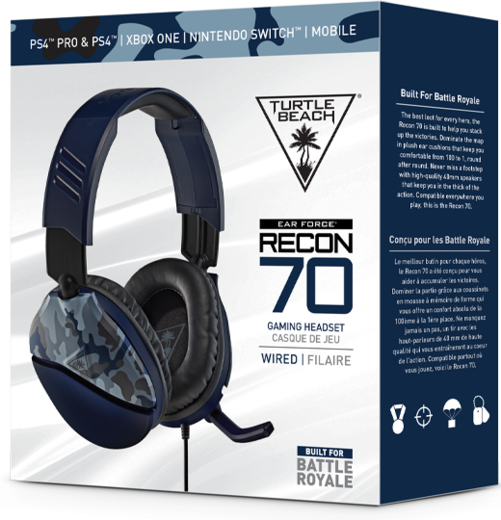 PS4 TURTLE BEACH RECON 70 WIRED FILAIRE GAMING HEADSET- BLUE CAMO