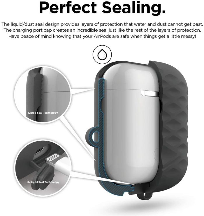ELAGO AIRPODS WATERPROOF HANG ACTIVE CASE DARK GREY