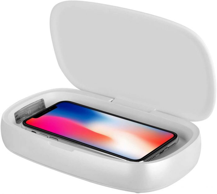 MOMAX Q POWER UV-BOX WITH WIRELESS CHARGER-WHITE