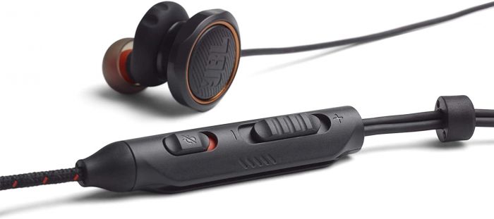 JBL Quantum 50 Wired in-ear gaming headset with volume slider and
