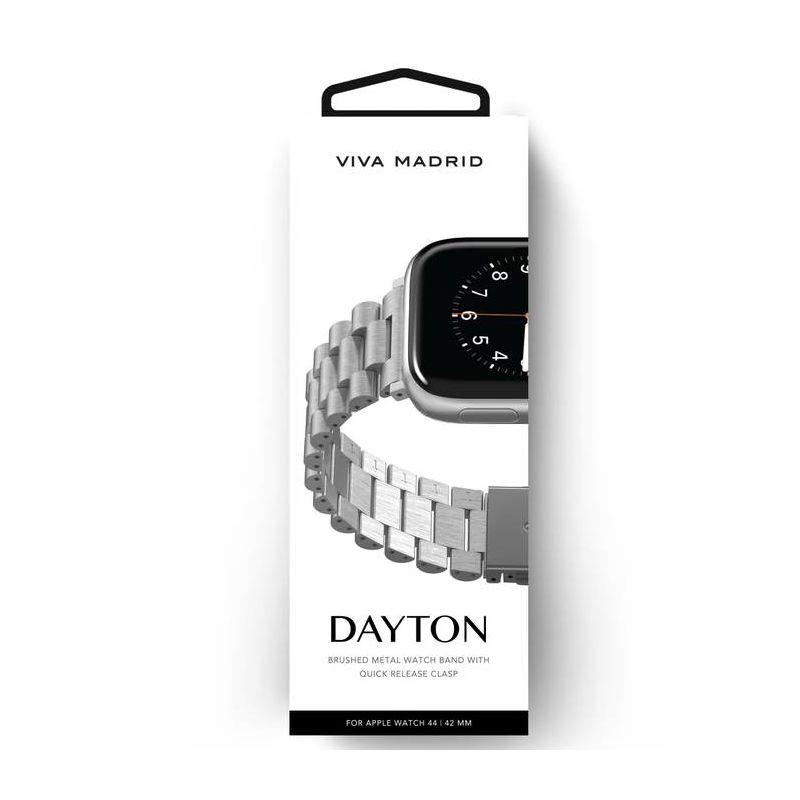 Shop Viva Madrid Dayton Metal Watch Strap For Apple Watch 42 44 45MM Silver at the best price in Kuwait from Alfuhod