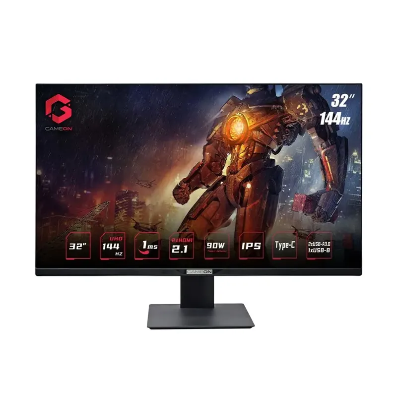 GAMEON 32inch UHD, 144Hz 1ms (3840x2160) 4K Flat IPS 90W, HDMI