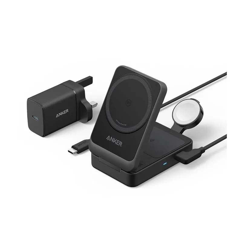 Anker Maggo Wireless Charging Station (15w Foldable 3-in-1) With