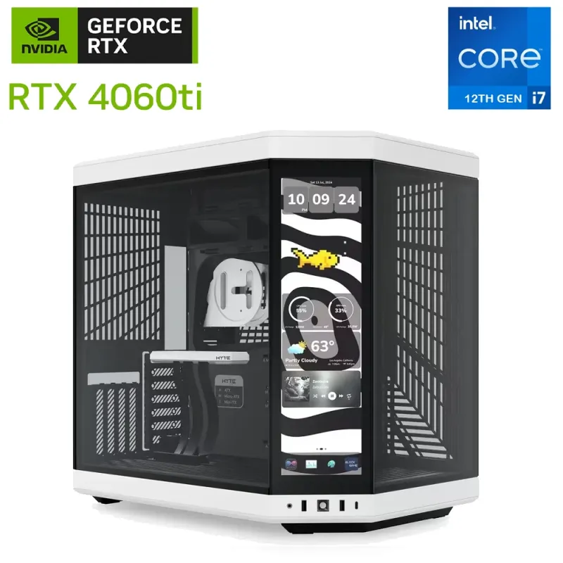 Hyte Y70 Intel Core I7 12th Gen Rtx 4060ti Gaming Pc Black/white