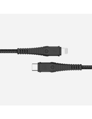MOMAX TOUGH-LINK LIGHTNING TO TYPE-C 2X STRAIN RELIEF CABLE1.2M-BLACK