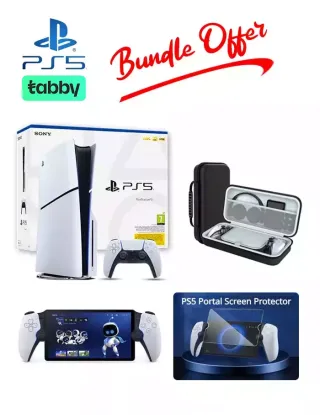 Playstation 5 Disc Console Slim - R2 With Playstation Portal Remote / Bag / Screen Glass Bundle