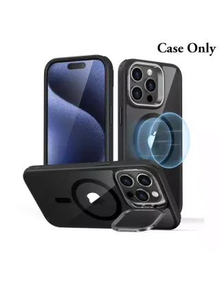 Esr Iphone 15 Pro Max Classic Hybrid Case With Stash Stand Set (Halolock) - Clear Black