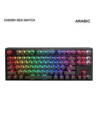 Ducky One 3 Aura Black Tkl Hot-swap Rgb 80% Mechanical Keyboard Cherry Red Switch - English/arabic
