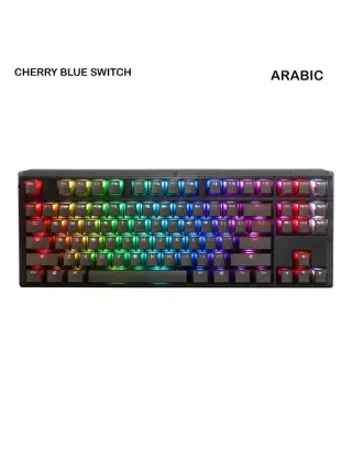 Ducky One 3 Aura Black Tkl Hot-swap Rgb 80% Mechanical Keyboard Cherry Blue Switch - English/arabic