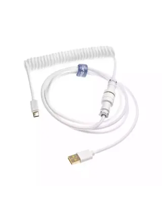 Ducky Usb-c To Usb-a Coiled Cable - Pure White