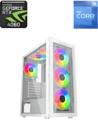 Twisted Minds Manic Shooter-3 Intel Core I5-12th Gen Rtx 4060 Gaming Pc - White