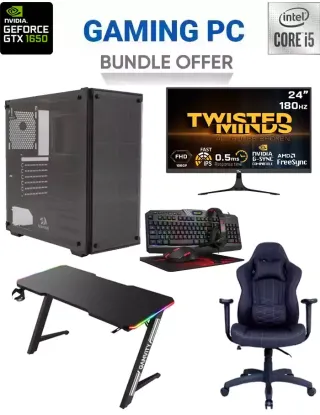 Redragon Intel Core I5 10th Gen Gaming Pc With Monitor / Desk / Chair And Gaming Kit Bundle Offer