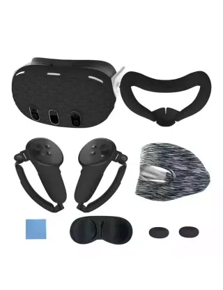 Silicone Kit 7 In 1 For Meta Quest 3 With Pp Bag - Black