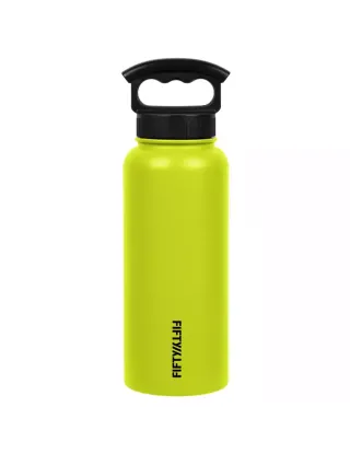 Fifty Fifty Vacuum Insulated Bottle 3 Finger Lid 1l - Lime Green