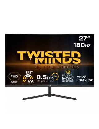 Twisted Minds 27'‘ Fhd Va, 180hz, 0.5ms, Hdmi2.0, Hdr Curved Gaming Monitor - Black