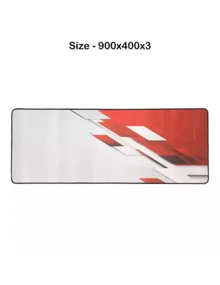 Gaming Mouse Pad - White And Red Shade (900x400x3)