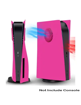 غلاف بديل لجهاز بلايستيشن فايف نسخه السي دي  (لوحة الوجه) مع فتحات تبريد اللون الوردي