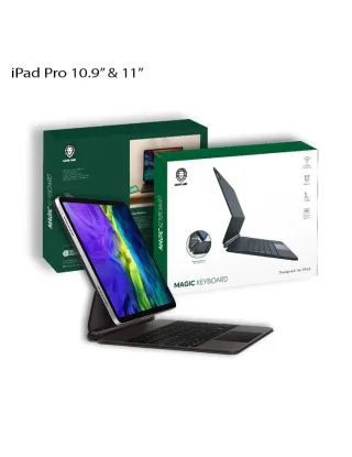 Green Lion Magic Keyboard Case For Ipad Pro 10.9" & 11" 500mah(Arabic/english) - Black