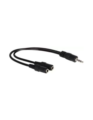 Y Spitter 2in1 Audio Aux Cable 3.5mm Jack for Headphone - Black