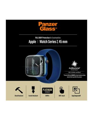 حماية شاشة لساعة أبل الجيل 7 مقاس 45 مم من شركة بانزر قلاس اللون الشفاف