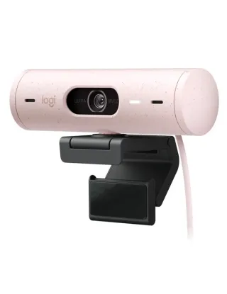 كاميرا ويب Brio 500 بدقة HD من شركة لوجيتيك اللون الوردي
