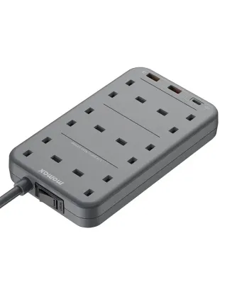 Momax ONEPLUG 6-OutLet Power Strip With USB (US12UK) - Space Grey