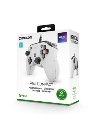وحدة تحكم الألعاب Nacon Pro المدمجة لجهاز ـ Xbox One/ Series X/S – واير اللون الابيض
