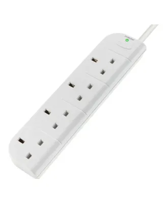 Belkin 4 Sockets Surge Protected Extension - 1m Cable - White