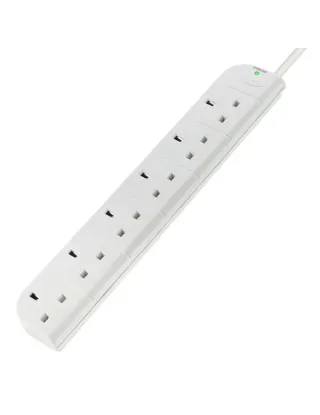 Belkin 6 Sockets Surge Protected Extension - 1m Cable - White