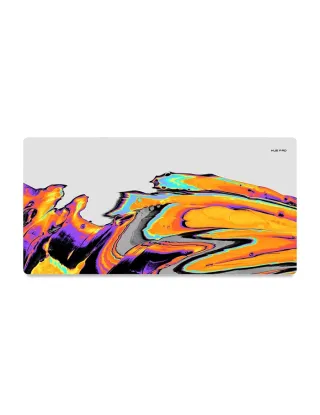 Huepad Nebula Series Premium Gaming Mouse Pad, Xl Desk Pad With Carry Case Tube 90x40 Cm - Winds Of Neptune-lava