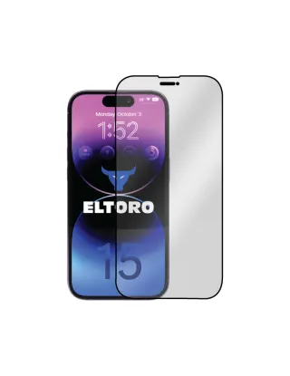 حماية شاشة من شركة  ELTORO مزدوج قوي CF لهاتف ايفون 15 بلس حمايه شفافه اللون الأسود