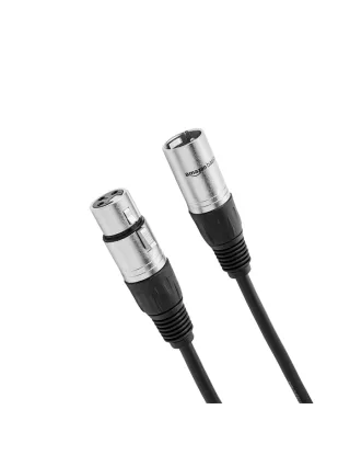 Amazon Basics 2-pack Xlr Microphone Cable Male To Female For Speaker Or Pa System, All Copper Conductors, 6mm Pvc Jacket, 15 Ft - Black