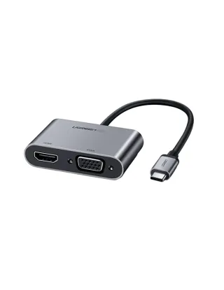 Ugreen Usb-c To Hdmi + Vga +usb 3.0 Adapter With Pd (Space Gray)