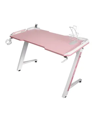 Gaming Desk With Armour Rgb Light Zp Leg - Pink/white ZP3-1200